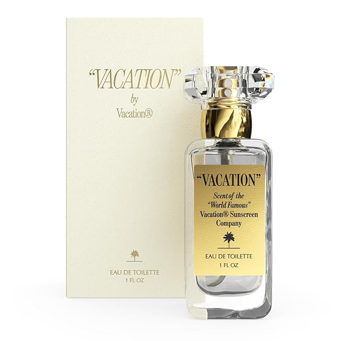 VACATION Sunscreen Eau de Toilette, Beach Coconut Perfume for Women & Men, Scent of Sunscreen & Summer, Travel Size, 1 Fl. Oz.