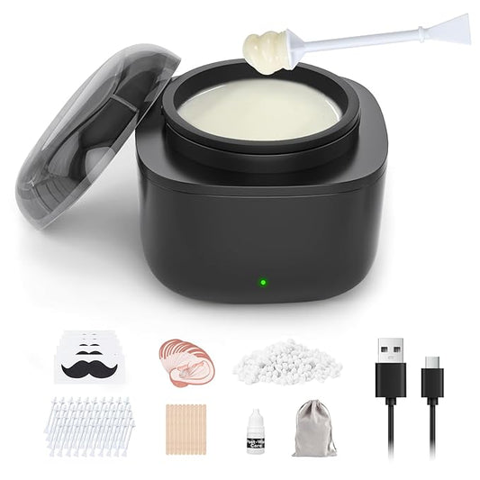 Nose Wax Kit Men, Nose Hair Waxing Kit with 158°F Smart Temp Control, 40 Sticks, 100g Wax, Painless Nose Hair Removal with USB-C Fast Heating, Upgraded Capacity, Multi-Accessories