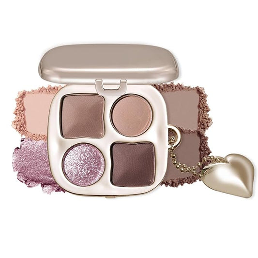 Neutral Eyeshadow Palette with Mirror, Matte & Glitter Mini Eye Shadow Kit, High Pigment Blendable Long-Lasting Mauve Smokey & Purple Contour Makeup Palette for Blue, Green & Brown Eyes 4