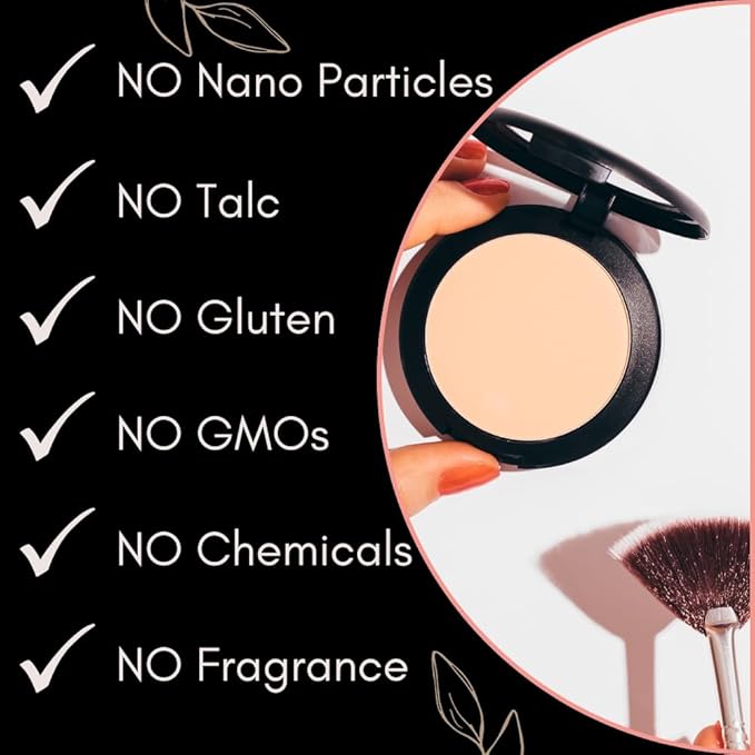 Organic Setting Powder | Non-Toxic, Vegan, Cruelty-Free, Talc-Free, Lightweight + Long Lasting for All Skin Types, Invisible Light
