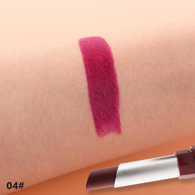 Burgundy Red Matte Creamy Lipstick for Women, Longwear Lips Gloss Paint Stick, Lip Stick Stain Long Lasting Waterproof Effortless Application Full Coverage Velvet Gloss for Party Halloween Makeup 04