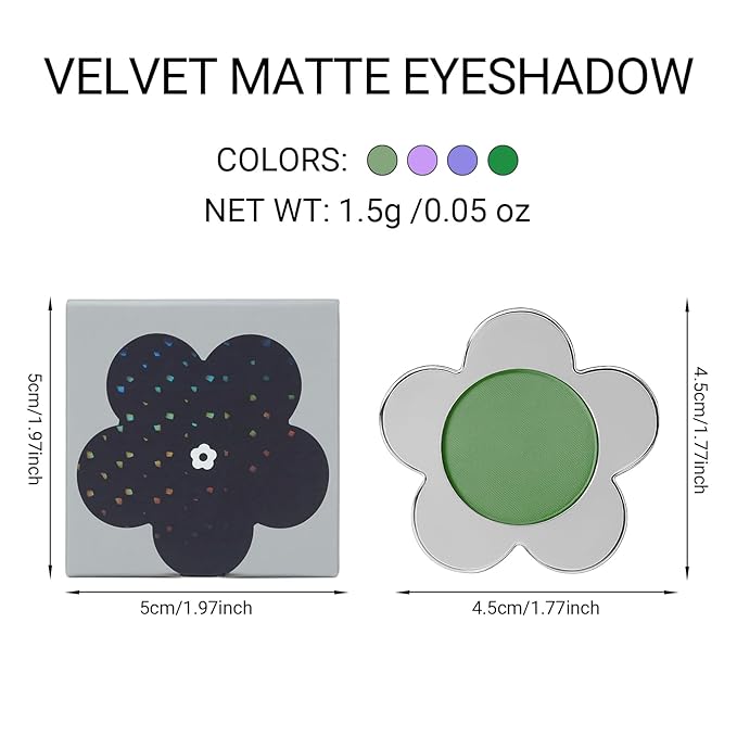 Erinde Olive Green Matte Eyeshadow Palette, Velvet Eye Shadow Compact Powder Primer Base Makeup, Long-Lasting Eye Makeup, Ultra-Blendable, Pigmented Color, Vegan Formula, 104 Dusty Olive Green
