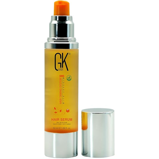 GK HAIR Vegan Keratin Hair oil Anti frizz Hair Serum-1.69 Fl Oz 100% Organic Argan Oil Hydrating Strength Shine Dry Damaged Repair and shine Moistures Nourishment & Weightless Styling All Hair Types