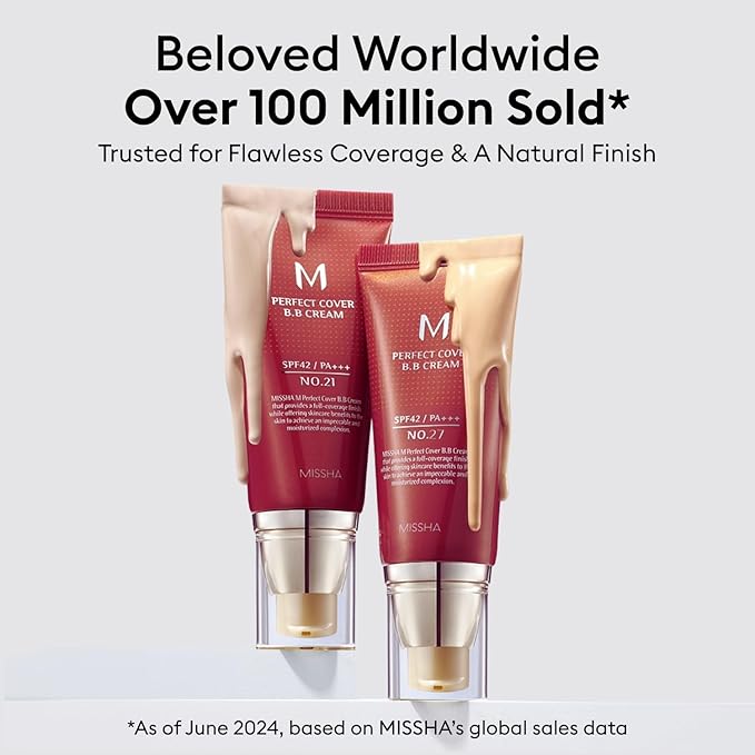 MISSHA M Perfect Cover BB Cream Dual Pack No.23 Natural Beige -Light/Medium with Cool/Neutral Undertone SPF 42 PA +++ 1.69 Fl Oz - Tinted Moisturizer for face with SPF valentines day gifts for her