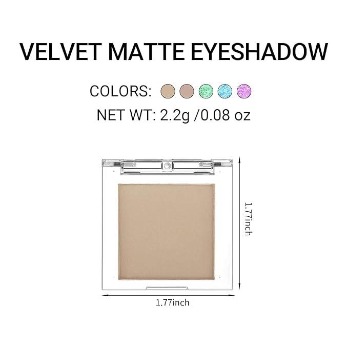 Erinde Single Taupe Matte Eyeshadow Palette, Natural Eye Shadow Makeup for Older Women, Neutral Nudes High Pigment Mini Monochrome Eyeshadow Sombra Para Ojos, Vegan & Cruelty-Free, C01 Elephant Grey