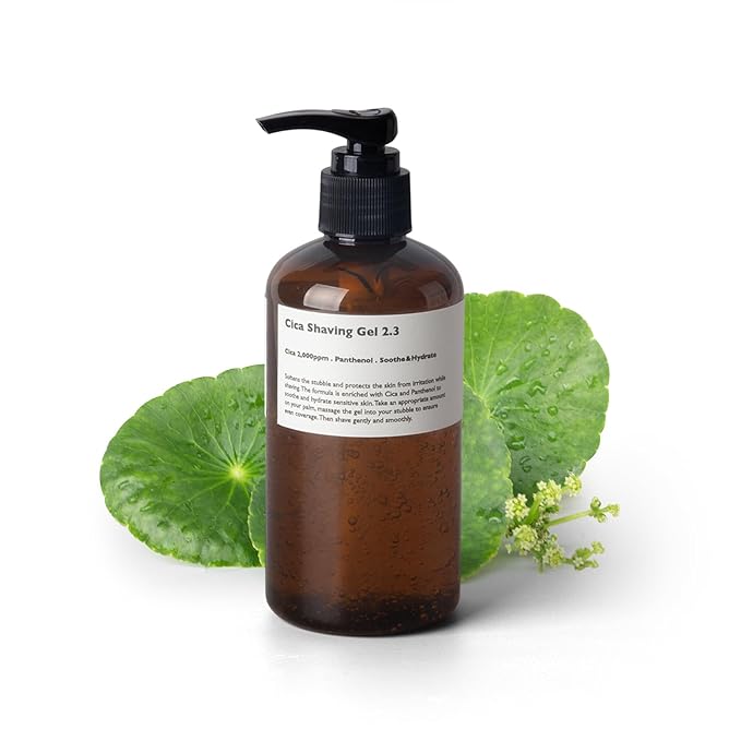 Cica Shaving Gel, Transparent, non-foaming soothing gel, enriched with Centella Asiatica, Aloe Vera and Panthenol for Skin Protection for all sensitive type skin 8.45 oz