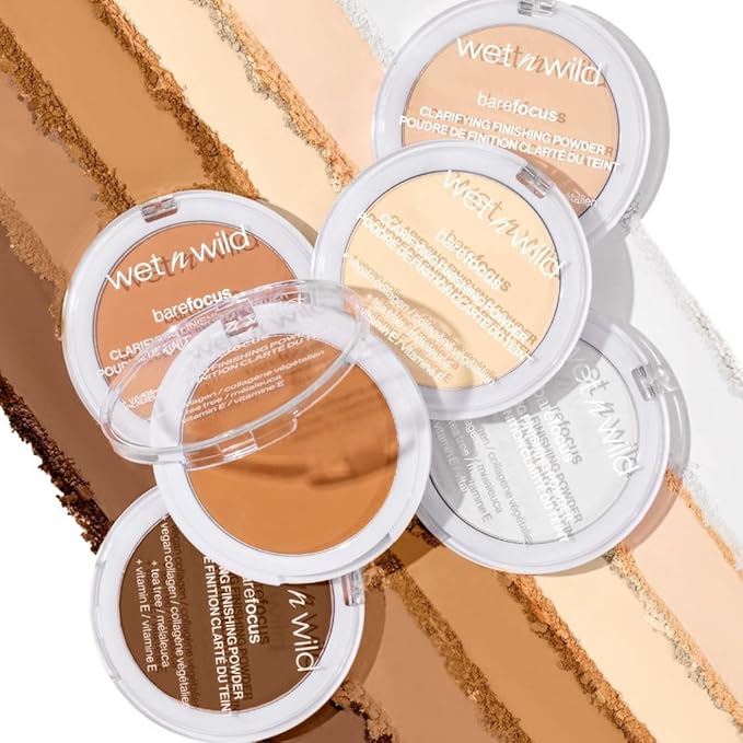 wet n wild Bare Focus Clarifying Finishing Powder | Matte | Pressed Setting Powder Medium-Tan
