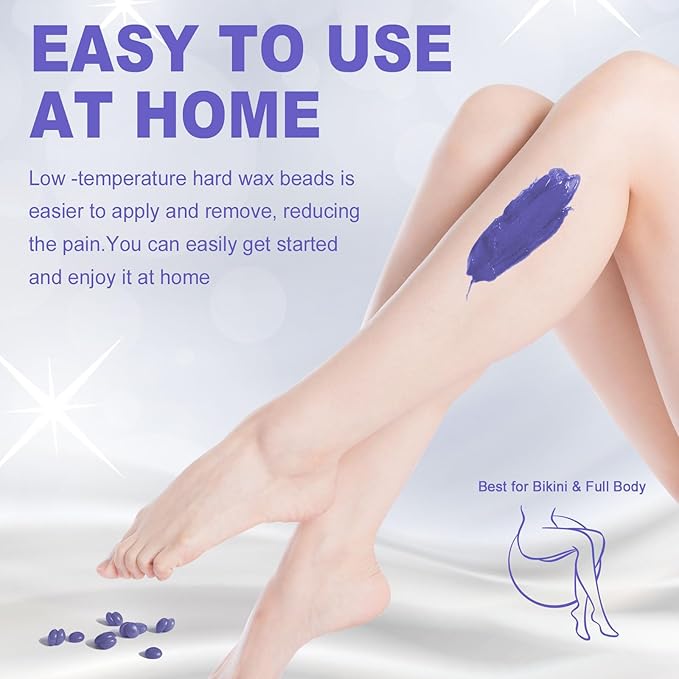 5lb Wax Beads for Hair Removal Bulk, 80 oz Big Bag of Purple Paperless Hypoallergenic Waxing Beads Refill for Salon & At-Home Use, Full Body (Brazilian, Bikini, Face, Underarm, Legs) Wholesale-Size