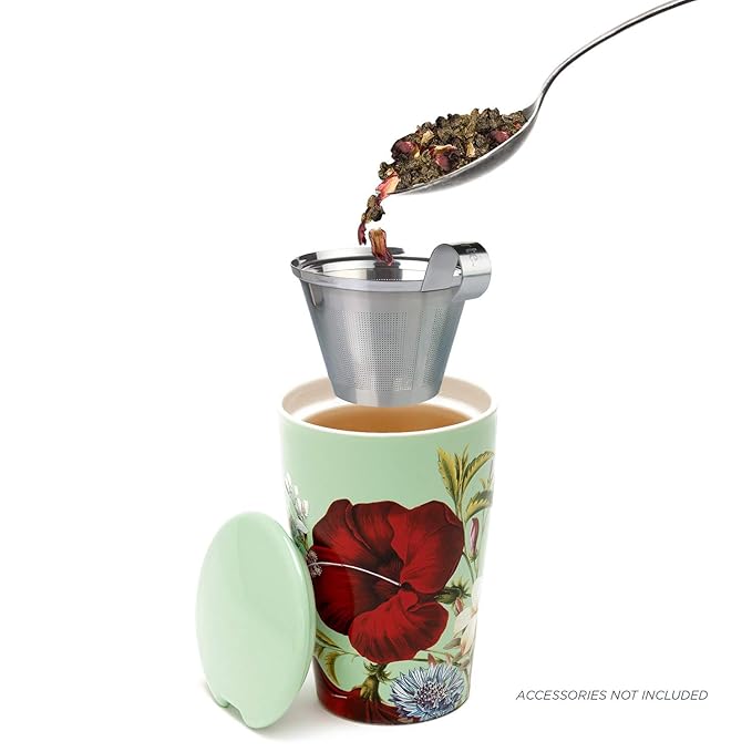 Tea Forte Peach Blossom Premium Organic Loose Leaf Caffeinated White Tea Blend Canister, Makes 35-50 Cups