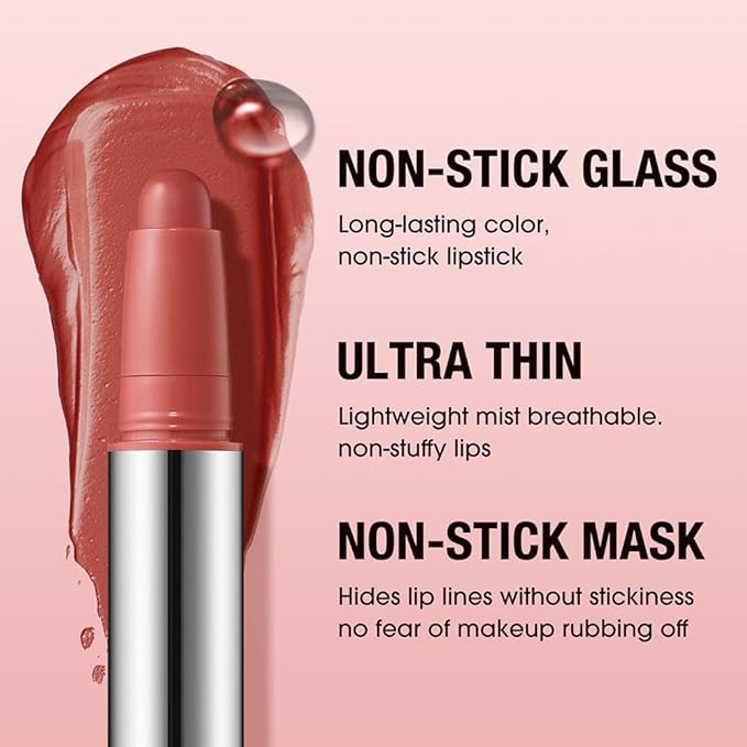 Burnt Coral Matte Lipstick Crayon – Waterproof Long Lasting Lip Liner Pencil, High Pigment Creamy Velvet Lipstick, Non-Drying Lip Color for Women, 05#