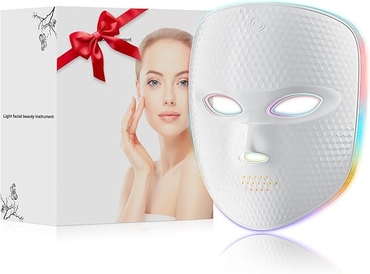 Red Light Therapy Mask for Face,Cordless LED Face Mask Light Therapy LED Silicone Mask for Home Working Travel Yoga Sleep