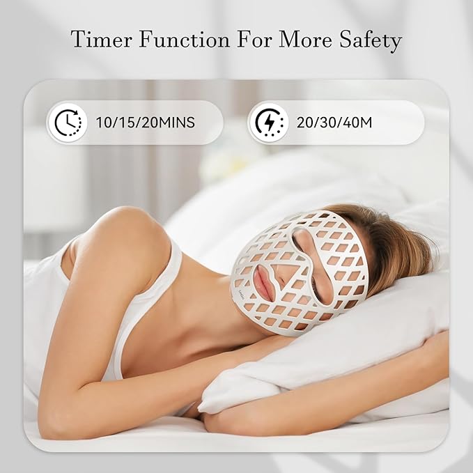 Red Light Therapy Face Mask with Infrared & LED Light – 4 Modes for Anti-Aging, Wrinkle Reduction, and Skin Rejuvenation – Lightweight, Rechargeable, Comfortable Design for Home Use