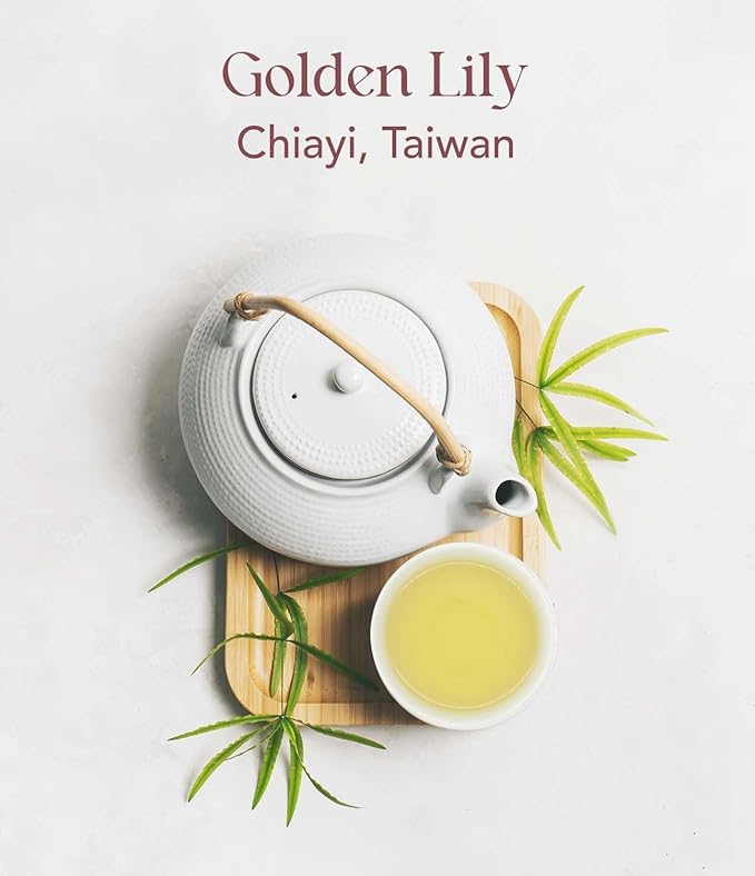 OOTINE, Golden Lily Taiwan Oolong Tea (12 Pyramid Sachets) | Floral and Milky Notes, Lightly Oxidized for A Taste Closer to Green/White Tea | Hand-Picked Quality Whole Leaves in Plant-Based Sachets | Perfect for After-Meal Digestion | Multiple Infusions