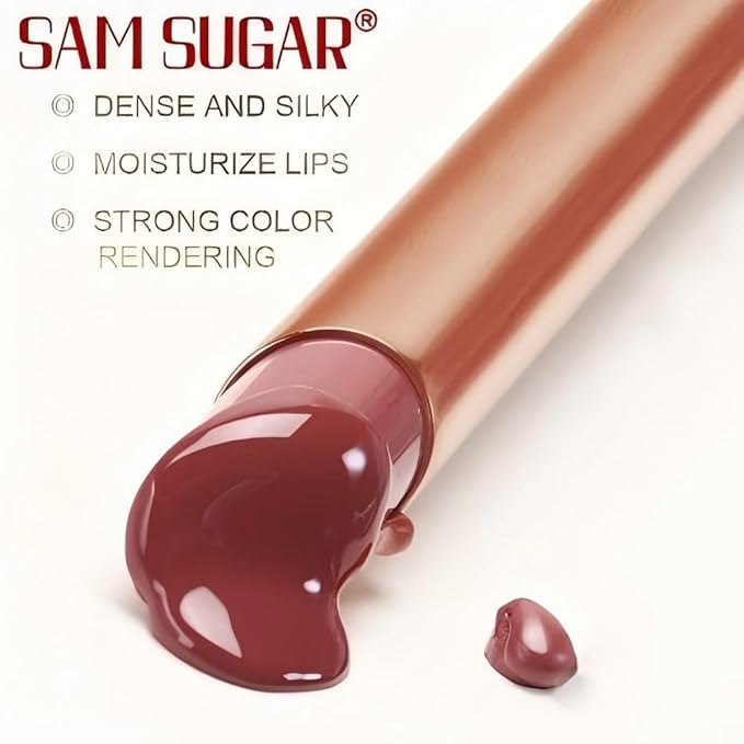 Women's Nude Lipstick with Lip Stain Effect - Long Lasting Hydrating Lipstick Smudge Proof All Day Wear for Daily Makeup in Four Seasons