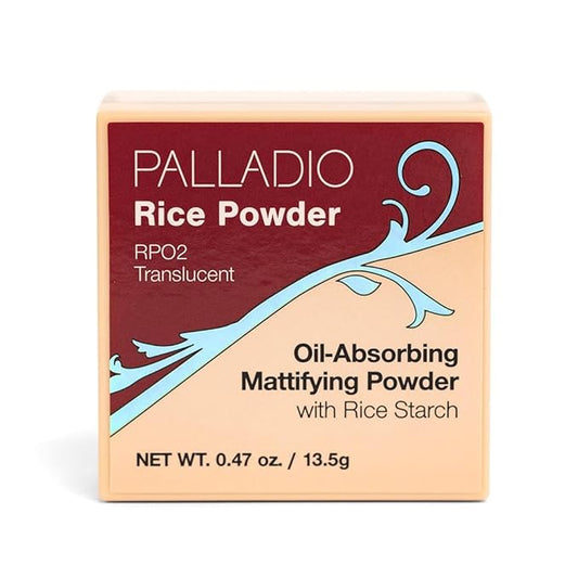 Palladio Rice Powder, Translucent, Loose Setting Powder, Absorbs Oil, Leaves Face Looking and Feeling Smooth, Helps Makeup Last Longer For a Flawless, Fresh Look