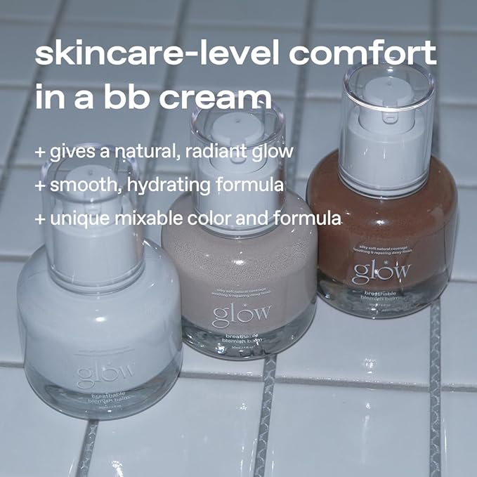 glow breathable blemish balm #one | medium-coverage bb cream & tinted moisturizer | skincare-like finish with green tea leaf water infusion | healthy radiant non-comedogenic | 1 fl oz