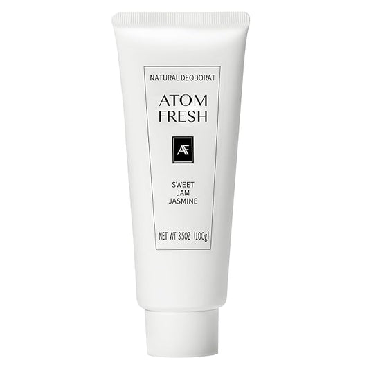 Atom Fresh Deodorant for Women, Natural Deodorantcream with 72-Hour Odor Control, Aluminum Free Deodorant for Sensitive Skin, Baking Soda Free with Amino Acids & Probiotics, Sweet Jam Jasmine, 3.5 oz