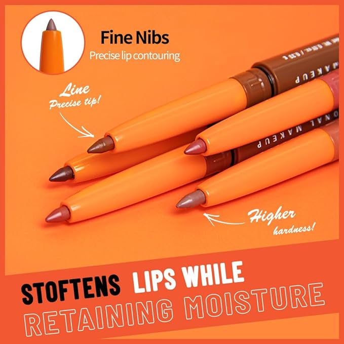 Retractable Lip Liner Pencil for Shaping & Sculpting Lips,Creamy Matte Gel Crayon Lip Liner Pencil delineador de labios,Long Lasting Waterproof Lipstick LipLiner (06#, 1 Count (Pack of 1))