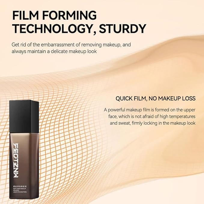 Feotznw Liquid Foundation - Lightweight, Semi-Matte Finish, Medium Coverage for Oily Skin & Uneven Tone, Vegan & Cruelty-Free, 1.014 fl Oz (Ivory)