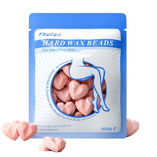 Hard Wax Beads, 400g Heart Wax Beans Hypoallergenic Waxing Beads for Coarse Hair Removal, Body, Brazilian, Facial, Bikini, Legs, Armpits Women Home Pink for use