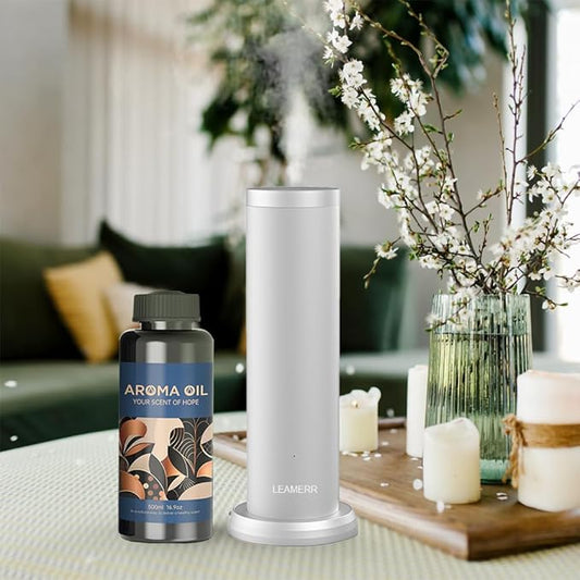 Smart Scent Diffuser Machine for Home, Bluetooth/WiFi Waterless Essential Oil Diffuser for Oils,Super Quiet Work Cold Air Technology Aromatherapy Diffuser for Large Room, Office, Shops, Gym