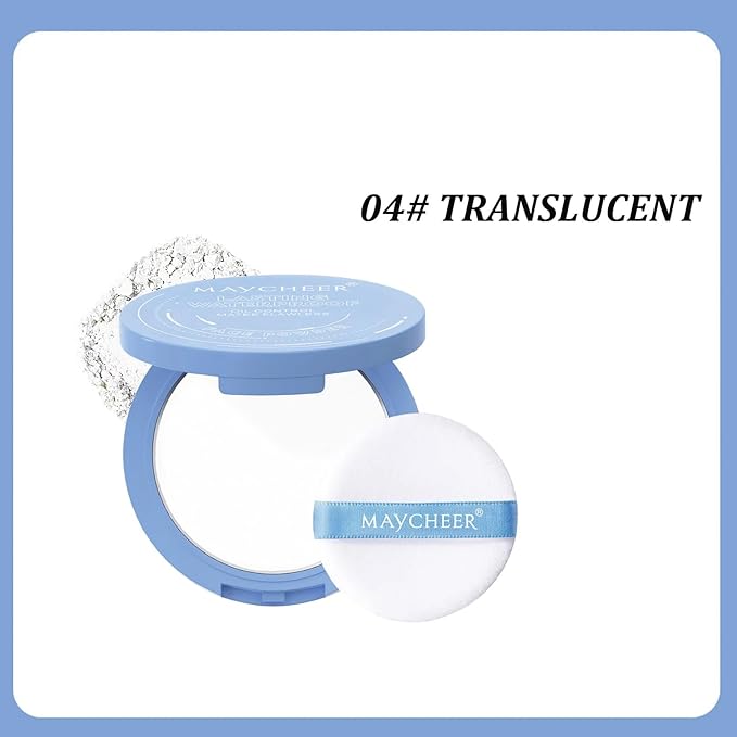 Maycheer Face Powder - Maycheer Setting Powder, Waterproof Long Lasting Finishing Powders, Lightweight Oil Control Facial Powders for Face (04# TRANSLUCENT)