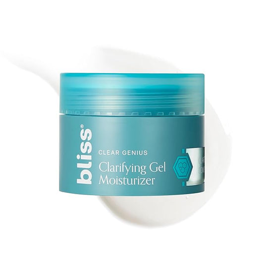 Bliss Clear Genius Clarifying Gel Moisturizer with CLARITY 5 Complex | Salicylic Acid, Niacinamide & Witch Hazel for Blemish-Prone Skin, 1.7 fl oz