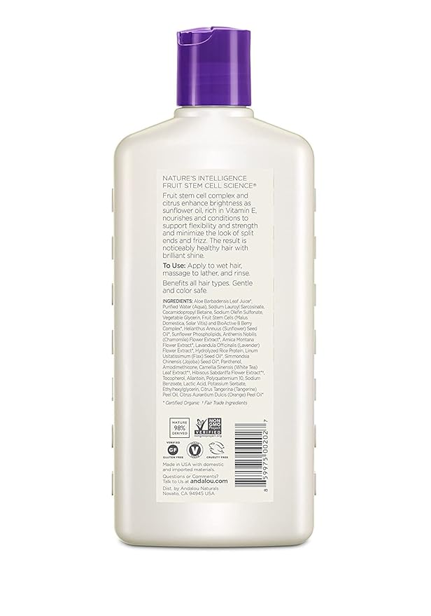 Andalou Naturals Lavender & Biotin Full Volume Shampoo,Purple,11.5 Fl Oz (Pack of 1)