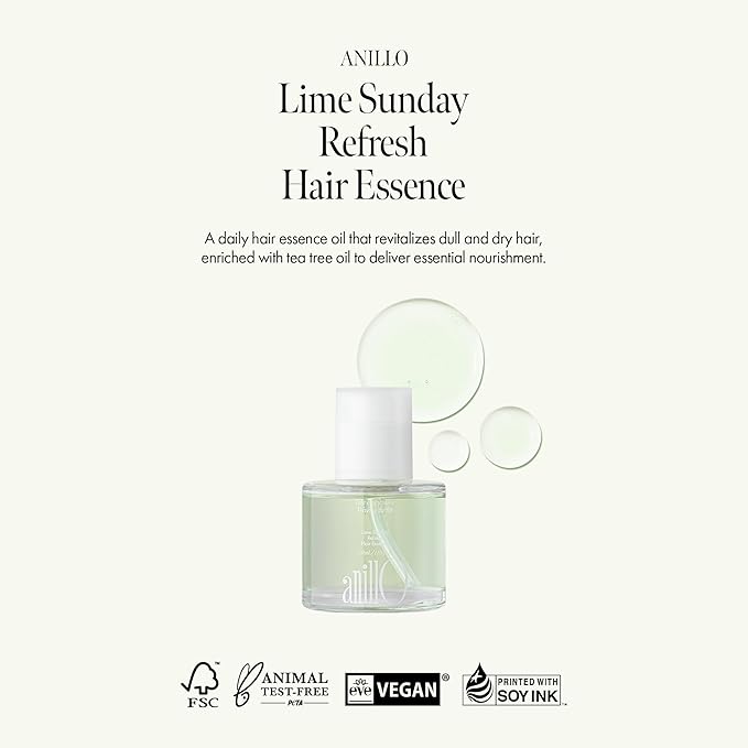 Sunday Refresh Lime Hair Essence with Vitamin C, Tea Tree Leaf Oil, and Green Mint - Enhancing Hair Vitality, Citrus Scent, Paraben-Free (50ml / 1.69 fl. Oz)
