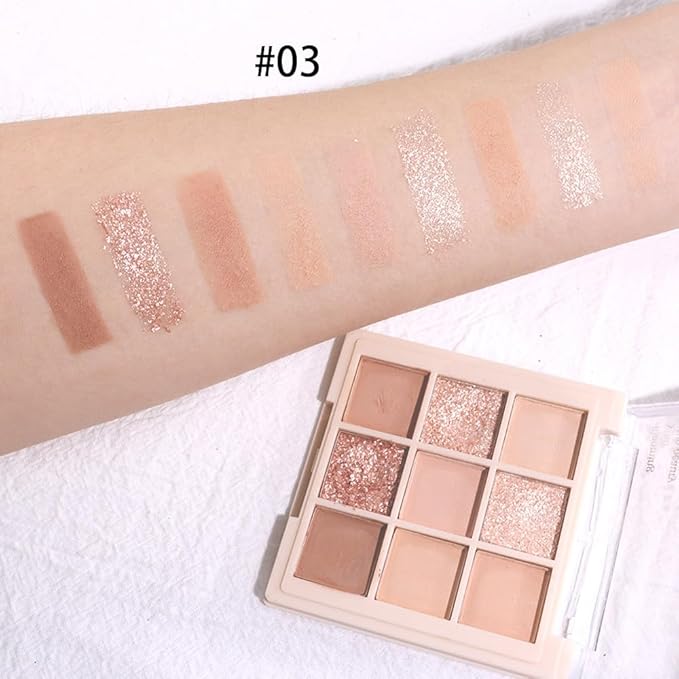 AMY'S DIARY Nude Pink Beige Eyeshadow Palette,Natural Eye Shadow Make Up Pallets for Women,Neutral Small Cream Light Colors Eyeshadow Palette Long Lasting Naturing-Looking,Vegan