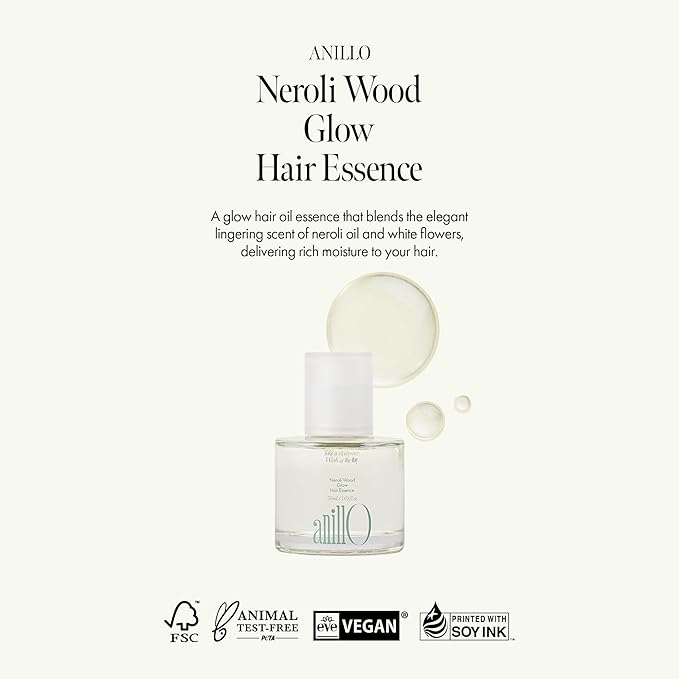 Neroli Glow Hair Essence with Bitter Orange Flower Oil & Complex for Soft Shine, Floral Citrus Scent, Paraben-Free (50ml / 1.69 fl. Oz)