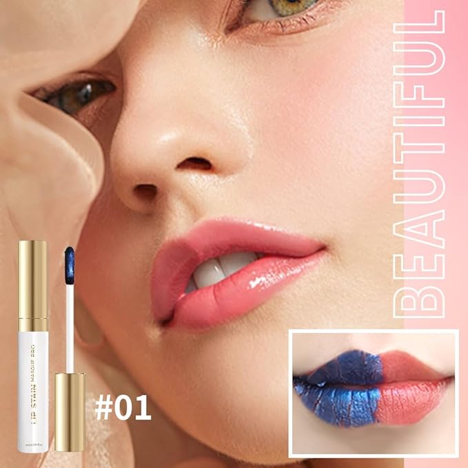 Lip Stain - Wipe-Off & Peel Off Lip Color | Waterproof, Long Lasting, Transfer-Resistant, Smudge-Proof Lip Tint | Easy Wipe Finish, High Pigment | All-Day Kiss-Proof Lip Stain, Muted Terracotta +#1