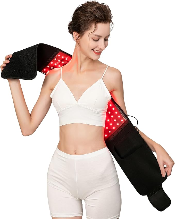 USUIE Red Light Therapy Belt, Infrared Light Therapy Wrap Red Light Therapy Device for Body with Timer for Back Shoulder Waist Muscle Pain Relief for Gift Women Men Gift