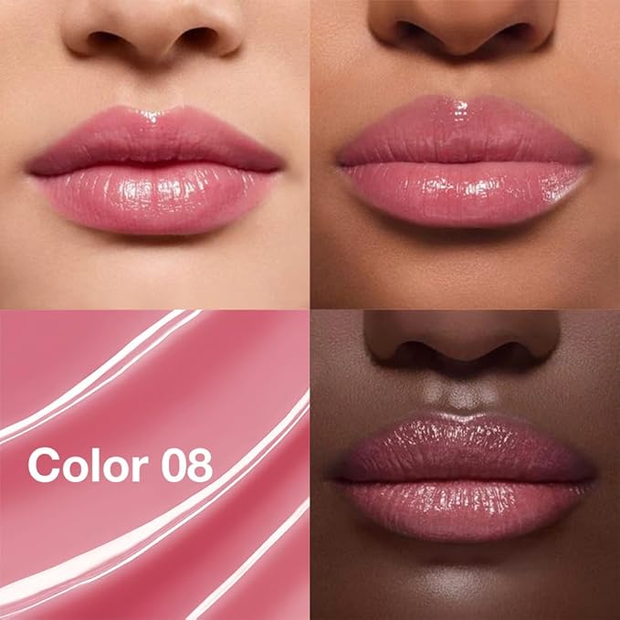 Soft Pink Tinted Lip Balm, Hydrating Sheer Soft Matte Finish Lipstick for Women, Creamy Natural Color Lip Tint Balm Lightweight And Non-greasy Lip Glow Long Lasting Waterproof for Dry Lips 08#