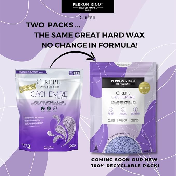 Cirepil - Cachemire - 800g / 28.22 oz Beads Bag - Dermatologist Tested, Allergen-Free - Perfect for Sensitive Skin, Intimate Areas or Beginners - Cashmere Wax Beads