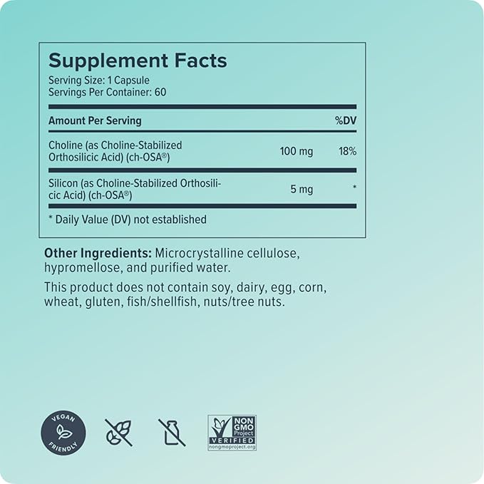 Biosil Collagen Booster Supplement - 60 Original Capsules, Pack of 2 - Patented ch-OSA Activator for Skin, Hair, Nails & Joints - Supports Natural Production - 60-Day Supply