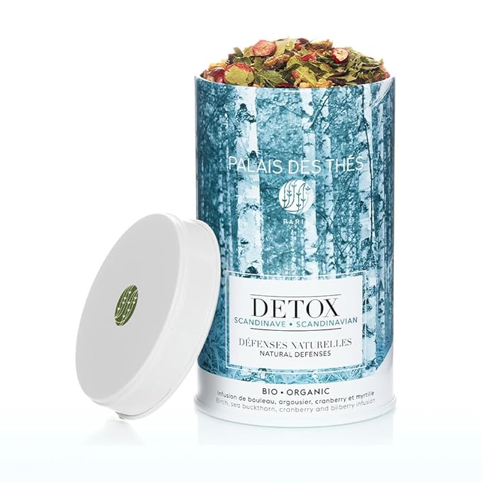 Palais des Thés - Organic Scandinavian Wellness Caffeine-Free, Herbal Tea for Natural Defenses with Birch, Sea Buckthorn, Cranberry, and Bilberry - Premium Loose Leaf, Serves 20-25 Cups - 3.5oz Tin