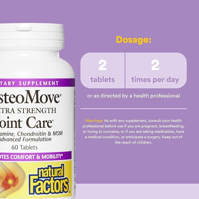 Natural Factors, OsteoMove Joint Care, Extra Strength Support for Joint and Bone Health, Non-GMO, 60 tablets (30 servings)