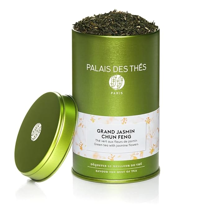 Palais des Thés - Grand Jasmine Chun Feng - Jasmine Green Tea - Premium Loose Leaf, Serves 20-25 Cups - 3.5oz Tin