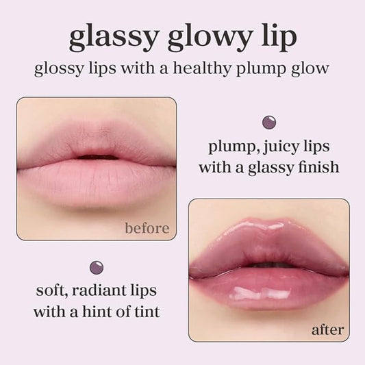 NOONI Korean Lip Oil - Appleblacktea | Long-Lasting, Moisturizing, Plumping, Revitalizing for Dry Lips, Waterproof, No Peel Off, Hydrating, Stocking Stuffers, Teen Girl Gifts, 0.12 FL Oz