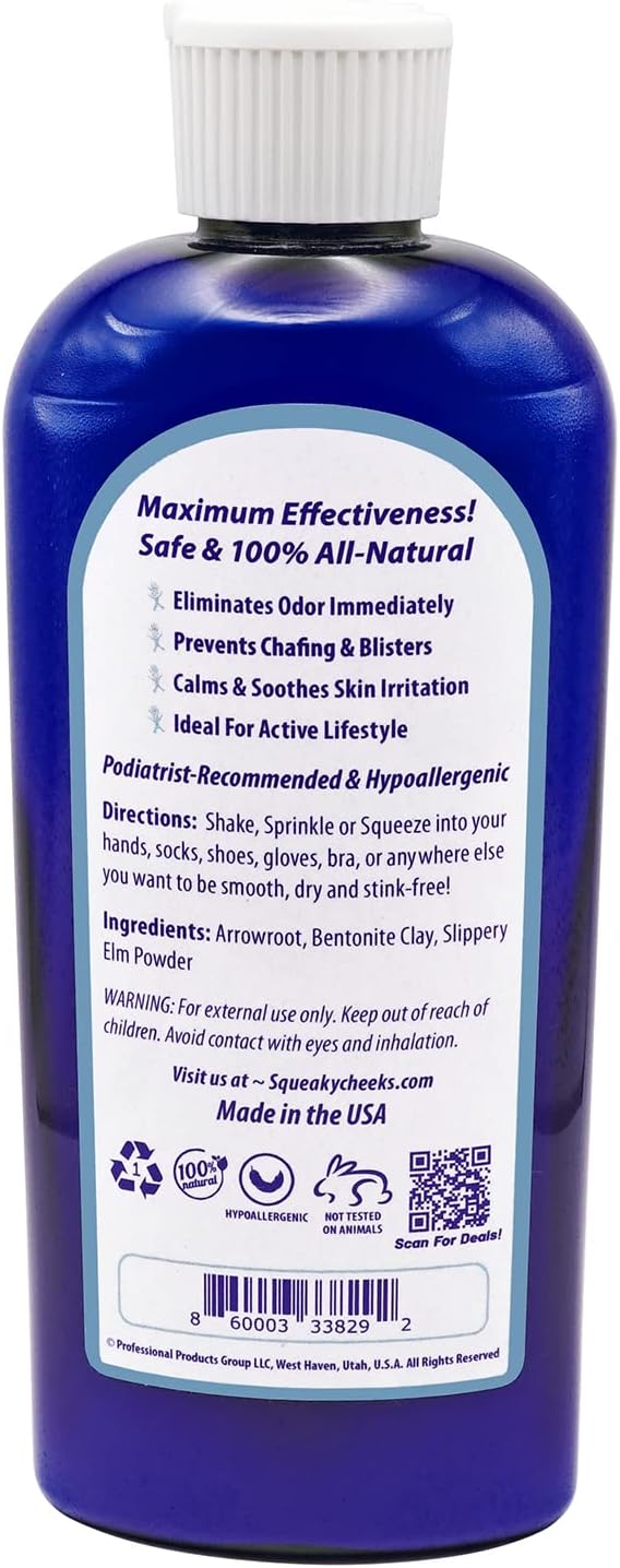 Squeaky Cheek Organic Talc-Free Unscented Dusting Powder (5oz) - Gentle, Nourishing, Fragrance-Free for Sensitive Skin