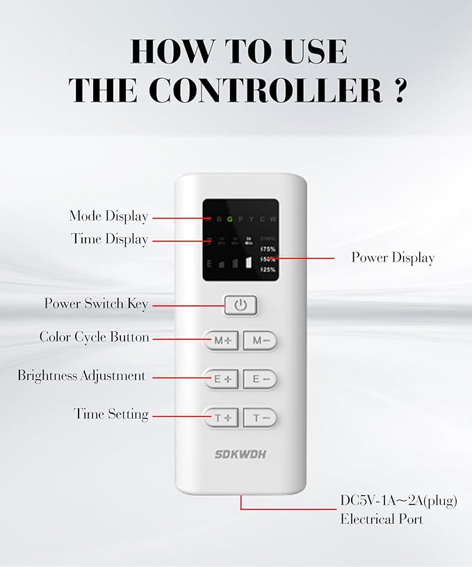 Red Light Mask for Face, 7-1 Colors Facial Care Mask, 850nm Infrared & Red Light Masks, Ergonomic Design for Home & Travel, White