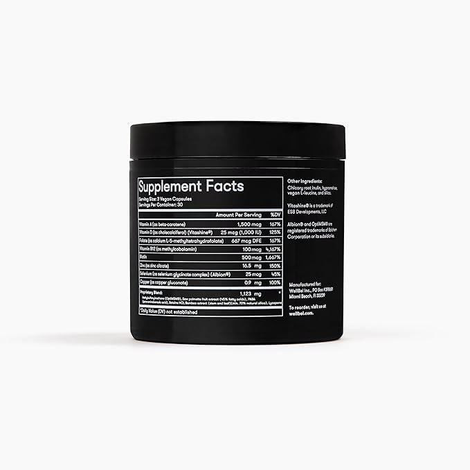 WELLBEL Men Clean Supplement for Hair, Skin, and Nails, Vegan, Gluten Free and Non GMO 90 Count