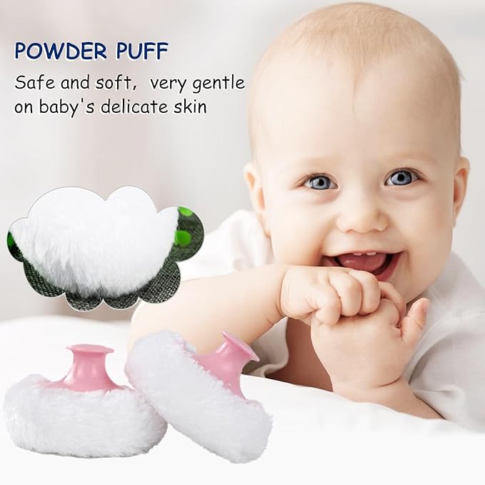 Body Powder Puff and Container for Dusting Powder, Women Powder Puff and Powder Case for Bath and Travel (Sky Gilding)