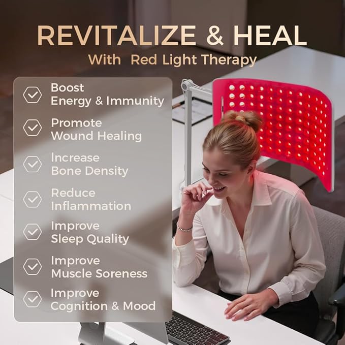 Red Light Therapy for Face, 96 LEDs Curved Silicone Infrared Light Therapy with Clip-on Stand & Belt, Multifunction 660nm 850nm Red Infrared Light Therapy for Face, Body, Skin Health, Pain Relief.