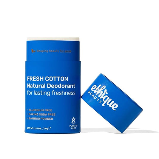 Ethique Beauty Fresh Cotton Deodorant Stick for Men & Women - Aluminum-Free, Plastic-Free, Vegan, Cruelty-Free, Eco-Friendly, 2.5 oz