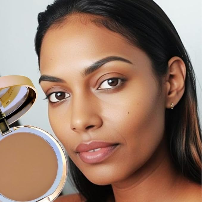 Emani Flawless Matte Powder Foundation – Mineral Compact Makeup for Sensitive Skin, Buildable Coverage, Shine Control, Long-Lasting Finish Up for Sensitive Skin and Oil Control, Soft Tan