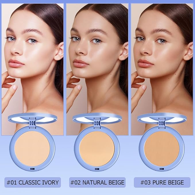 Matte Perfection Pressed Powder, Oil Control Face Pressed Powder, Waterproof Long Lasting Finishing Compacto to Achieve a Flawless Matte Complexion (Classic Ivory, 0.35 FL OZ)