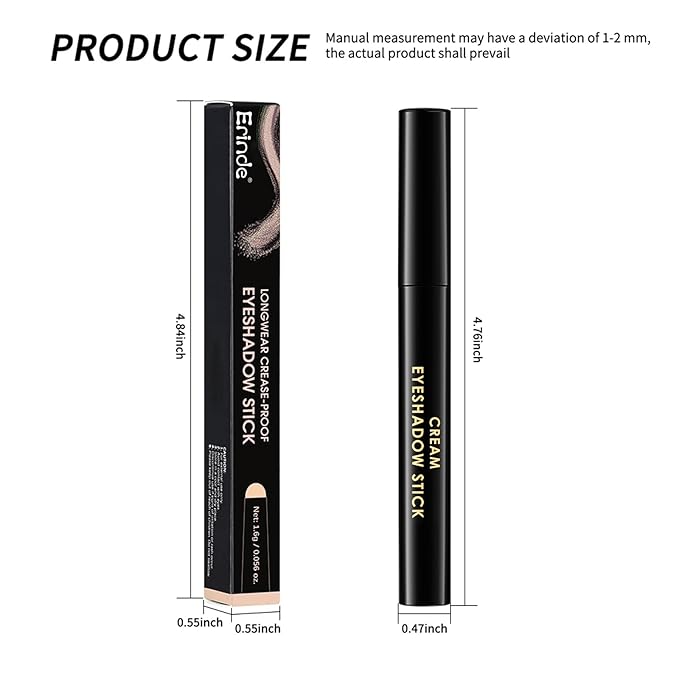 Erinde Waterproof Cream Eyeshadow Stick, Light Beige Nude Matte Eye Shadow Sticks, Creamy Eye Brightener Pencil Crayon, Buildable Blendable Long-Lasting Eye Shadow Stick, Vegan & Cruelty-Free, 11