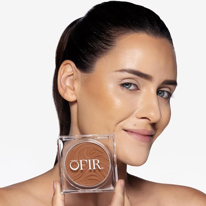 OFIR Geo Sculpt Blendable Cream Bronzer | Buildable Radiant Finish with Vitamin E | Vegan & Cruelty Free Makeup Bronzer | Sun Kissed Glow Compact For Sculpting Cheekbones |Bluff - Light Brown, 0.24 oz